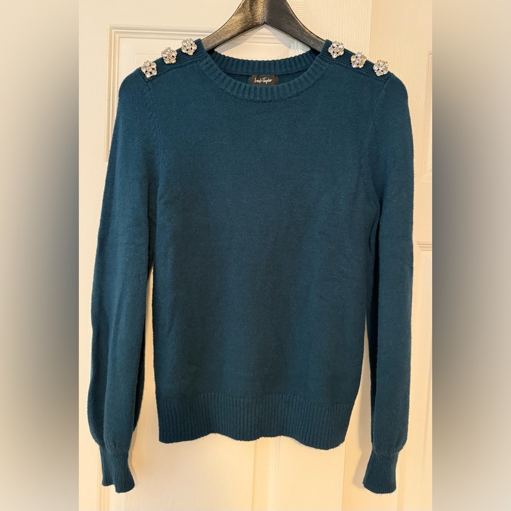 Lord & Taylor Teal Knit Sweater